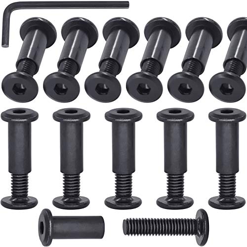 Mardatt 12Sets M6x25mm Black Hex Socket Cap Bolts and Barrel Nuts, Crib Bolts Flat Head Binding Bolt Screw Post for Belt Buckle Leather Furniture Mardatt 12Sets M6x25mm Black Hex Socket Cap Bolts and Barrel Nuts, Crib Bolts Flat Head Binding Bolt Screw Post for Belt Buckle Leather Furniture von Mardatt