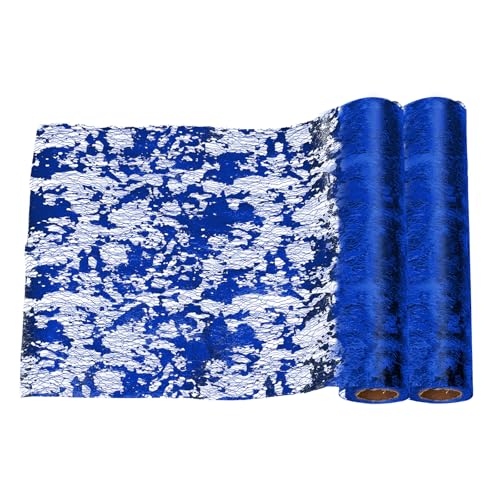 Mardatt 2 Stück Glitter Metallischer Tischläufer, 11 Zoll x 9 Fuß Dünne Mesh Funkel Tischdecken Funkel Rechteck Runner Roll für Hochzeit Brautdusche Weihnachten(Marineblau, 11in x 9ft) von Mardatt