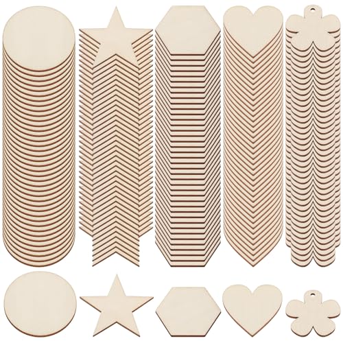 Mardatt 200 Stück Unfinished Wood Heart Slices for Crafts, runde hölzerne Weihnachtsornamente Herz Holzausschnitte Stern Blank Holzstücke Blume Sechseck Holzornamente für Dekoration Mardatt 200 Stück Unfinished Wood Heart Slices for Crafts, runde hölzerne Weihnachtsornamente Herz Holzausschnitte Stern Blank Holzstücke Blume Sechseck Holzornamente für Dekoration von Mardatt