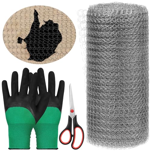 Mardatt 3 Stück 5“ x 30Ft Maschendraht mit Sicherheitshandschuhen, Edelstahl Maschendrahtrolle Flexible Stretchy Mesh Roll Mesh Gap Blocker für Gärten, Garage und Häuser Mardatt 3 Stück 5“ x 30Ft Maschendraht mit Sicherheitshandschuhen, Edelstahl Maschendrahtrolle Flexible Stretchy Mesh Roll Mesh Gap Blocker für Gärten, Garage und Häuser von Mardatt