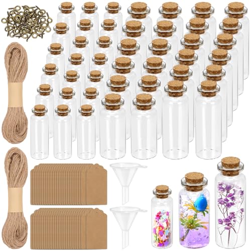 Mardatt 44 Stück 5/10/18ml Glass Bottles Mini-Glasflaschen mit Korkstopfer, Mini-Glasflaschen Kleine Gläser mit Papier-Etikett, Augenschroben Binde, Trichter für DIY Hochzeit Gunsten for Halloween Mardatt 44 Stück 5/10/18ml Glass Bottles Mini-Glasflaschen mit Korkstopfer, Mini-Glasflaschen Kleine Gläser mit Papier-Etikett, Augenschroben Binde, Trichter für DIY Hochzeit Gunsten for Halloween von Mardatt