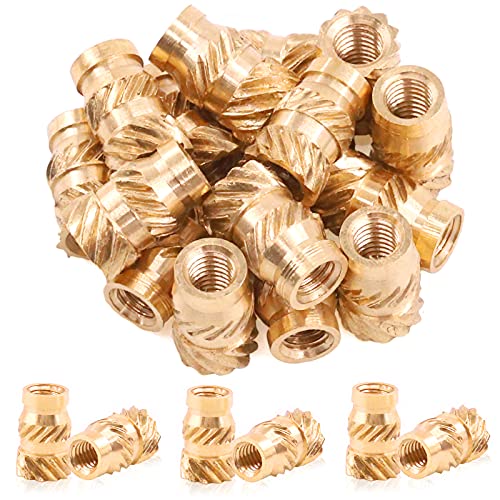Mardatt 60 Stück M3 x 8 x 5 Messing-Gewindeeinsätze für Kunststoff-Messing-Einsätze, 3D-Druck, Rändelmutter, Messing-Einbettungsmutter für 3D-Druck, Kunststoff von Mardatt