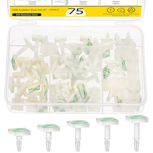 Mardatt 75Pcs 5 Größen Sticky PCB Abstandshalter, 0.62" 0.55" 0.43" 0.31" 0.18" Traghöhe Klebende isolierte Abstandshalter Sticky Reverse Mount PCB Abstandshalter für 0.12" Loch PC Board von Mardatt