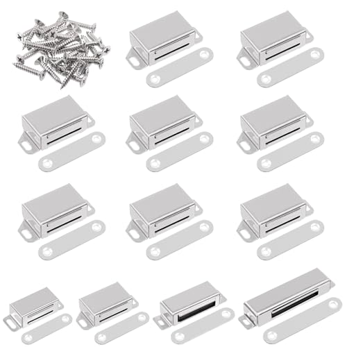 Mardatt 8 Set 20Lb Cabinet Magnetic CatchMagnet Tür Fang, Edelstahl Sliver Schrank Magnete Tür Magnet mit Schrauben für Küche Badezimmer Schrank Schrank Verschlüsse Schrank (2,1 "x 0,88") von Mardatt