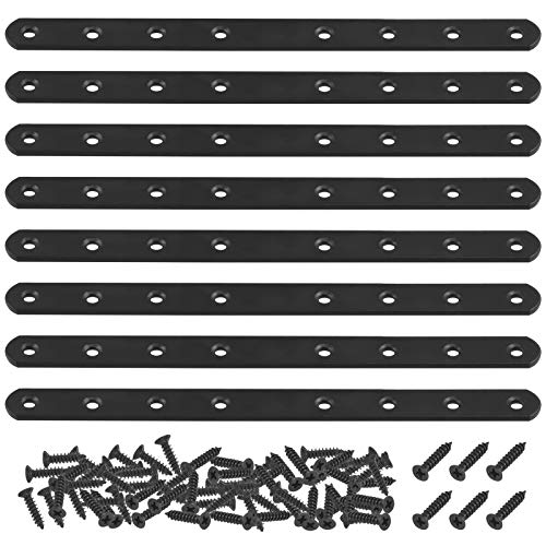 Mardatt 8 Sets 250 x 20 mm schwarze gerade Klammer-Reparaturplatten für Holz, strapazierfähig, Eisen, Metall, flache gerade Strebe, Verbindung mit Befestigungsschrauben Mardatt 8 Sets 250 x 20 mm schwarze gerade Klammer-Reparaturplatten für Holz, strapazierfähig, Eisen, Metall, flache gerade Strebe, Verbindung mit Befestigungsschrauben von Mardatt