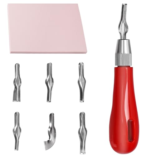 Mardatt 8Pcs Craft Linoleum Carving Tools Kit Includes Rubber Stamp Carving Tools with 6 Blades, Rubber Carving Blocks, Carving Block Stamp Art Block Cutters Linoleum Cutter Tools for Block Printing Mardatt 8Pcs Craft Linoleum Carving Tools Kit Includes Rubber Stamp Carving Tools with 6 Blades, Rubber Carving Blocks, Carving Block Stamp Art Block Cutters Linoleum Cutter Tools for Block Printing von Mardatt