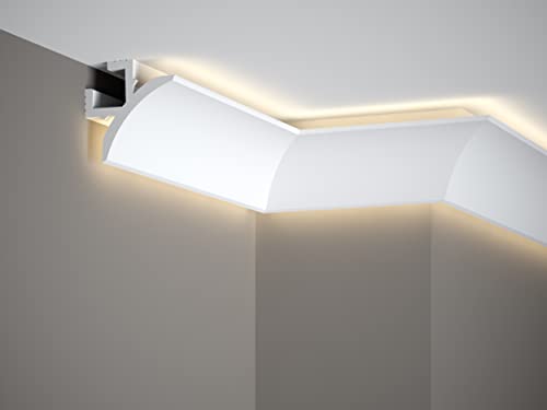 Mardom Decor I QL002 - LightGuard® Stuckleiste 2.0 I Red Dot Award prämierte Decken Lichtleiste für indirekte LED Beleuchtung I benötigt kein Alu-Reflektionsband von Mardom Decor