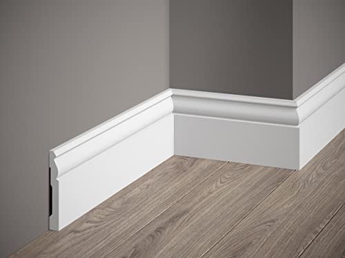 Mardom | Sockelleiste "MD094" | 12 x 94 x 2000 mm | Weiß | Fußleiste | Wohndekoration | Hochwertig von Mardom Decor