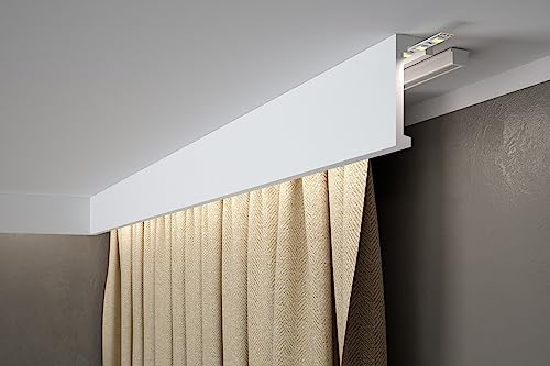 Mardom Decor QL026T Curtain Profile Curtain Trim Ceiling Strip LED Suitable 1 Profile Strip 200 x 10.0 x 4.1 cm von Mardom Decor
