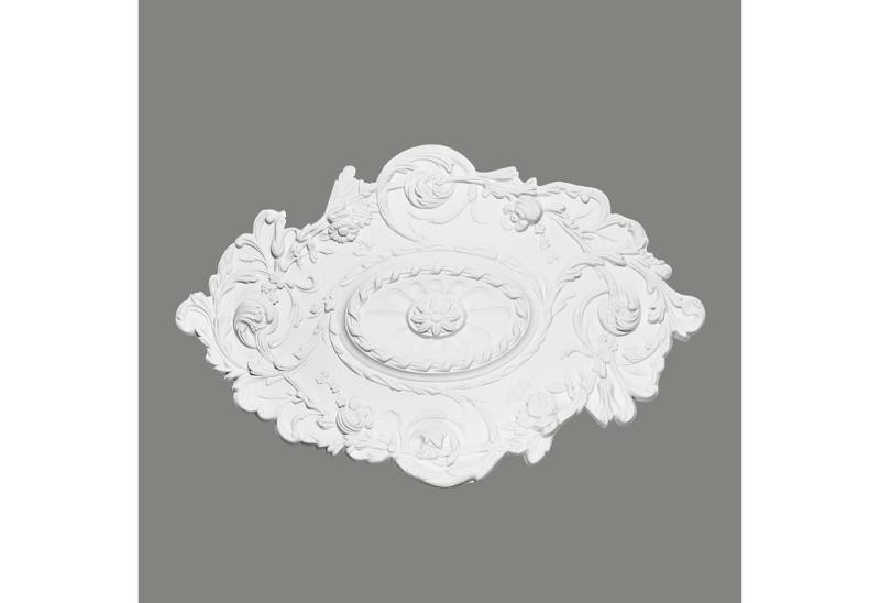 Mardom Decken-Rosette B2021 Profoam 510 x 40 x 748 mm Weiß Stuckrosette Wandrosette Oval von Mardom