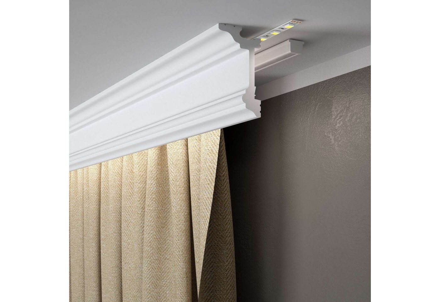 Mardom Deckenleiste MD137 Polyforce 55 x 96 x 2000 mm Weiß Vorhangleiste Lichtleiste, Kleben, Polystyrol Mardom Deckenleiste MD137 Polyforce 55 x 96 x 2000 mm Weiß Vorhangleiste Lichtleiste, Kleben, Polystyrol von Mardom