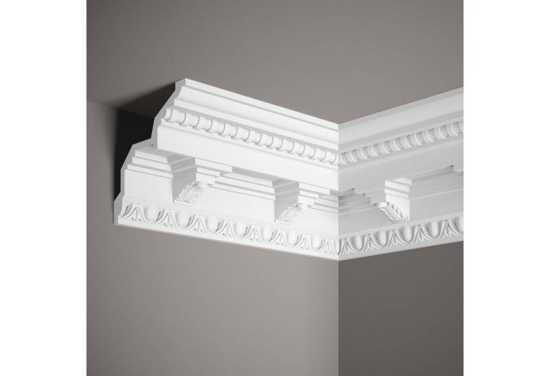 Mardom Deckenleiste MDA067 Profoam 137 x 133 x 2000 mm Weiß Stuckleiste Klassisch, Kleben, Polyurethan von Mardom