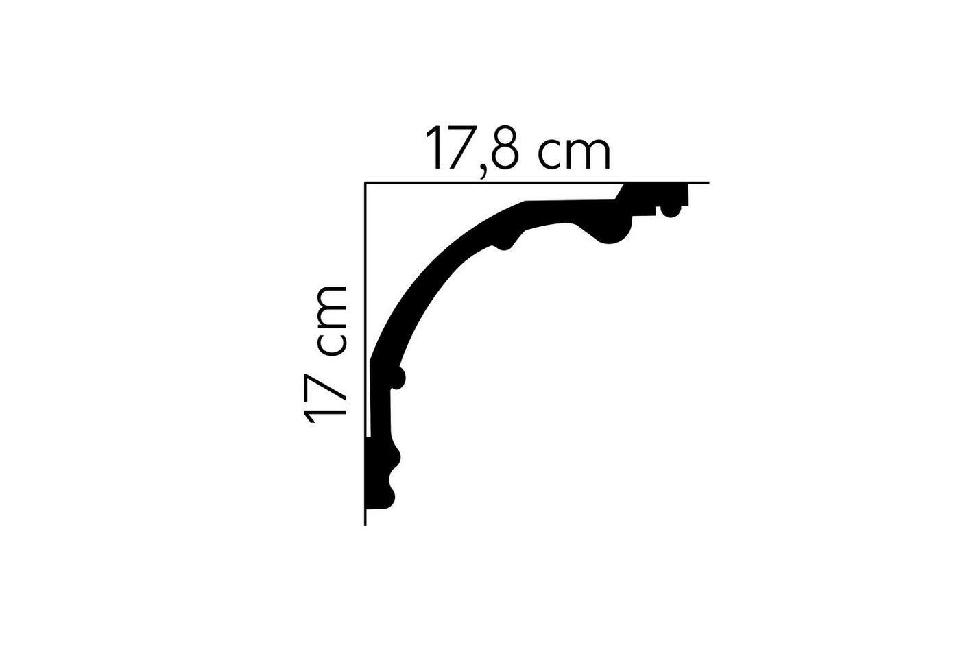 Mardom Deckenleiste MDB128 Profoam 178 x 170 x 2000 mm Weiß Stuckleiste mit Profil, Kleben, Polyurethan Mardom Deckenleiste MDB128 Profoam 178 x 170 x 2000 mm Weiß Stuckleiste mit Profil, Kleben, Polyurethan von Mardom