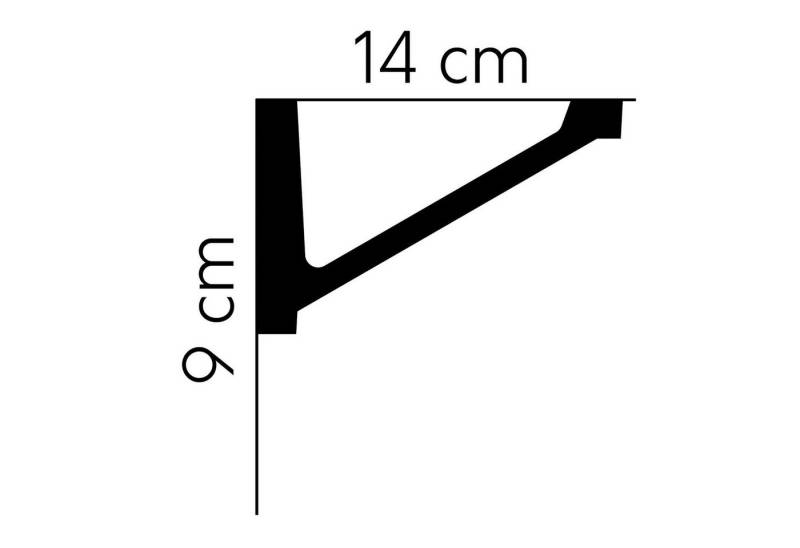 Mardom Deckenleiste MDB131 Profoam 140 x 90 x 2000 mm Weiß Stuckleiste, Kleben, Polyurethan von Mardom