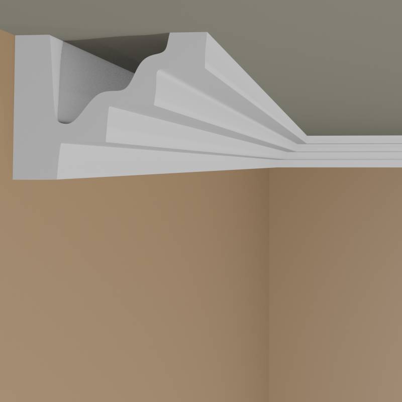 Mardom Deckenleiste MDB134 Profoam 80 x 80 x 2000 mm Weiß Stuckleiste Kantig von Mardom