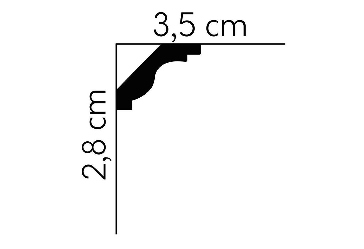 Mardom Deckenleiste MDB135 Profoam 35 x 28 x 2000 mm Weiß Stuckkleiste Dezent, Kleben, Polyurethan Mardom Deckenleiste MDB135 Profoam 35 x 28 x 2000 mm Weiß Stuckkleiste Dezent, Kleben, Polyurethan von Mardom