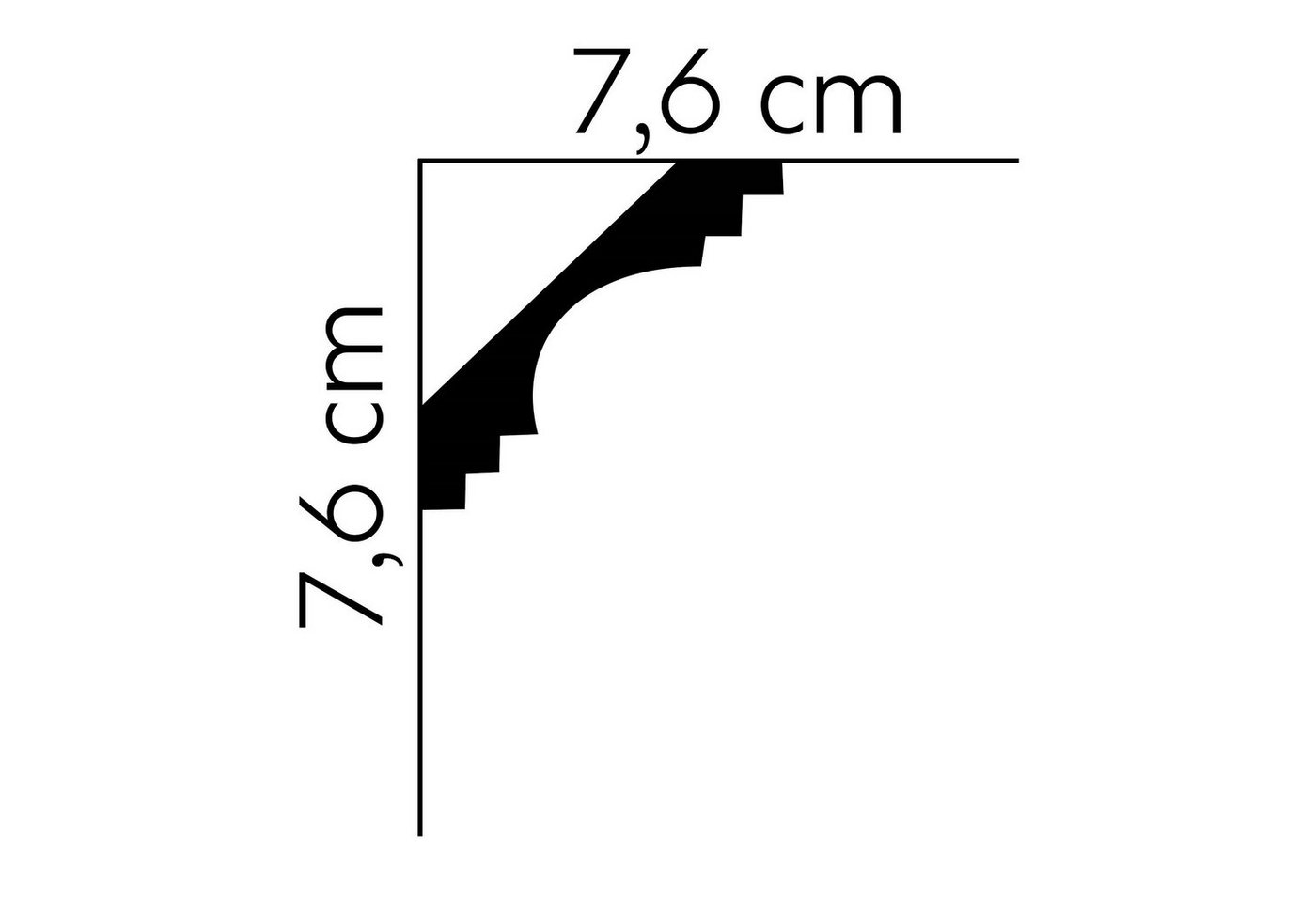 Mardom Deckenleiste MDB152 Profoam 76 x 76 x 2000 mm Weiß Stuckleiste, Kleben, Polyurethan Mardom Deckenleiste MDB152 Profoam 76 x 76 x 2000 mm Weiß Stuckleiste, Kleben, Polyurethan von Mardom