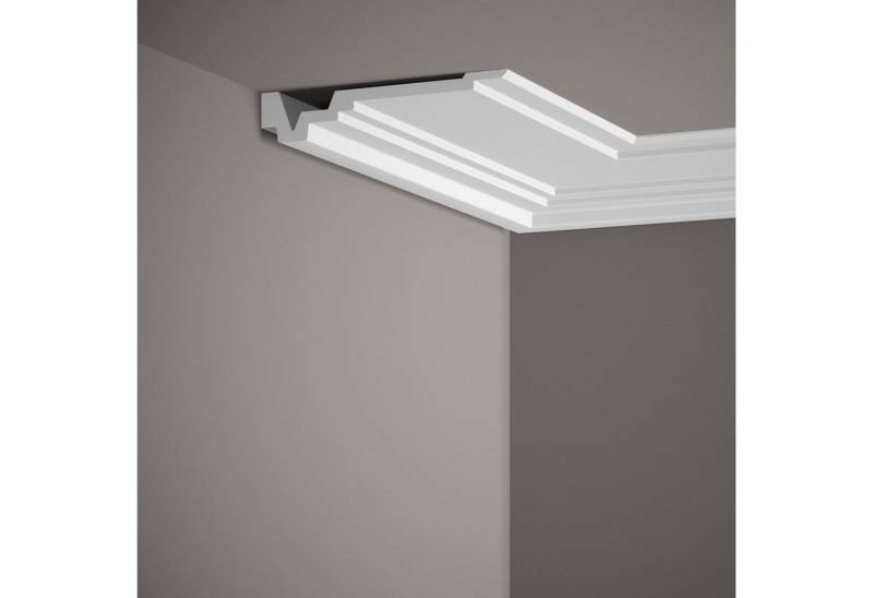 Mardom Deckenleiste MDB163 Profoam 160 x 32 x 2000 mm Weiß Stuckleiste Deckenumrandung, Kleben, Polyurethan von Mardom