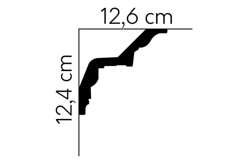 Mardom Deckenleiste MDB169 Profoam 126 x 124 x 2000 mm Weiß Stuckleiste, Kleben, Polyurethan von Mardom