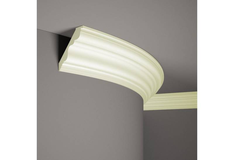 Mardom Deckenleiste flexible MDB108F Profoam 100 x 100 x 2000 mm Weiß Stuckleiste biegsam, Kleben, Polyurethan von Mardom