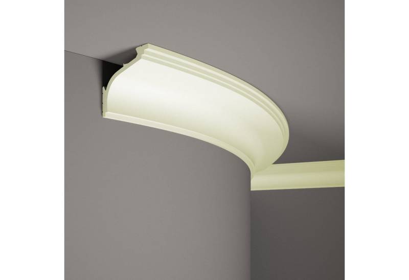 Mardom Deckenleiste flexible MDB110F Profoam 110 x 90 x 2000 mm Weiß Stuckleiste biegsam, Kleben, Polyurethan von Mardom