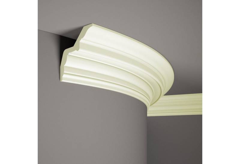 Mardom Deckenleiste flexible MDB169F Profoam 126 x 124 x 2000 mm Weiß Stuckleiste biegsam, Kleben, Polyurethan von Mardom