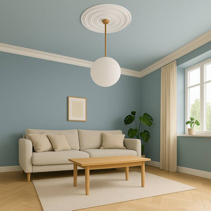 Mardom Rosette / Deckenkuppel B3038 Profoam 615 x 40 x 615 mm Weiß Stuckrosette Deckenrosette Rund von Mardom