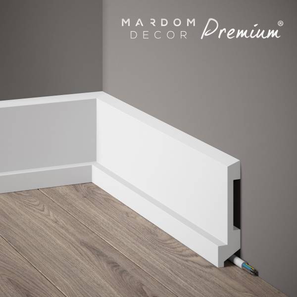 Mardom Sockelleiste MD025P Polyforce 27 x 110 x 2000 mm Weiß Fußleiste Premium Satin beschichtet von Mardom
