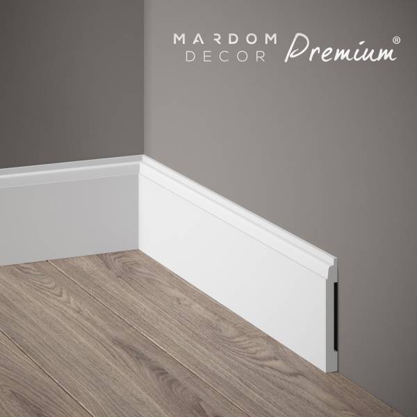 Mardom Sockelleiste MD258P Polyforce 10 x 81 x 2000 mm Weiß Fußleiste Premium Satin beschichtet von Mardom