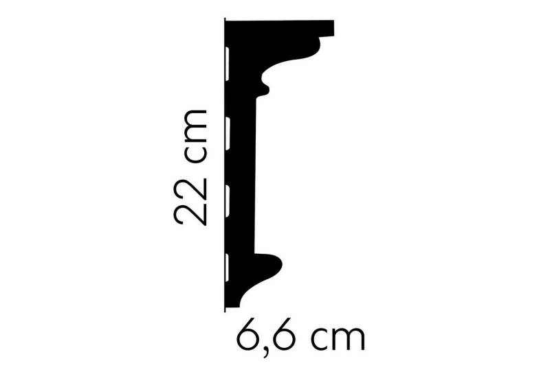 Mardom Zierleiste Wandleiste MDD315 Profoam 66 x 220 x 2000 mm Weiß Dekorleiste, Kleben, Polyurethan von Mardom