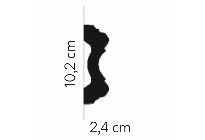 Mardom Zierleiste Wandleiste MDD345 Profoam 24 x 102 x 2000 mm Weiß Deckenleiste Modern, Kleben, Polyurethan von Mardom