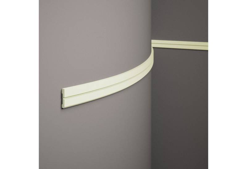 Mardom Zierleiste flexible Wandleiste MDD414F Profoam 11 x 51 x 2000 mm Weiß biegsam, Kleben, Polyurethan von Mardom