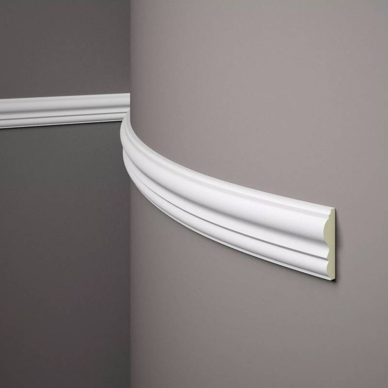 Mardom flexible Wandleiste MDD338F Profoam 21 x 80 x 2000 mm Weiß Zierleiste biegsam von Mardom