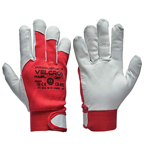 Marel 12 Paar Leder-Arbeitshandschuhe Montagehandschuh Mechanikerhandschuhe(VELCRO-12) (7(S)) von Marel