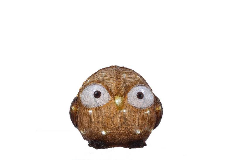 MARELIDA LED Dekofigur LED Eule mit offenen Augen Acryl Tierfigur Gartenfigur H: 21cm, LED Classic, kaltweiss (5300K bis 6000K) von Marelida