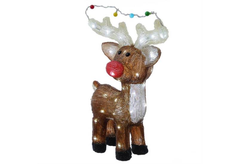 MARELIDA LED Dekofigur LED Rentier Acryl Weihnachtsfigur Tierfigur H: 47cm für Außen, LED Classic, kaltweiss (5300K bis 6000K) von Marelida