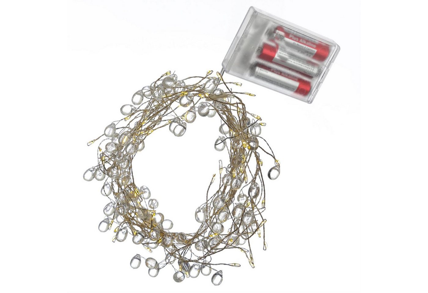 MARELIDA LED-Lichterkette Diamant Cluster Dekolichterkette mit Tropfen Draht 100LED 1,2m Timer, 100-flammig MARELIDA LED-Lichterkette Diamant Cluster Dekolichterkette mit Tropfen Draht 100LED 1,2m Timer, 100-flammig von Marelida