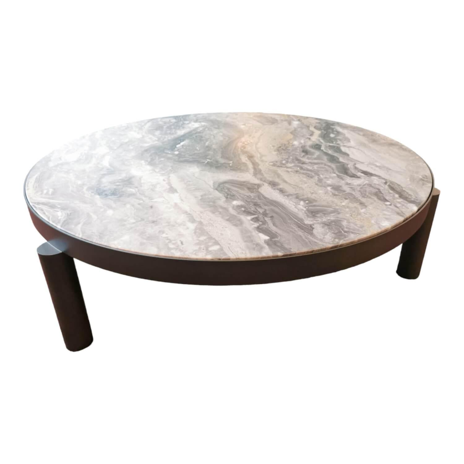 Couchtisch Athene Groß Tischplatte Marmor Arabescato Matt Finish Metallrahmen Un... von Marelli