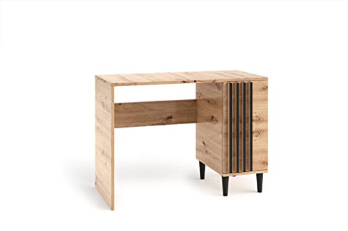 MargaretHadas24 Schreibtisch Laura Bürotisch Computertisch Laptoptisch Büromöbel Arbeitstisch (Eiche Artisan und schwarz) von Margaret Hadas24