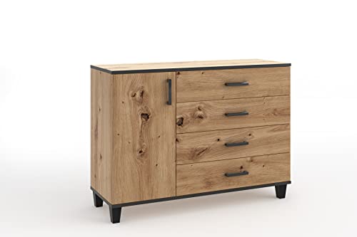 MargaretHadas24 Sideboard Kommode Vanessa I Schränke Holz Möbel Wohnzimmer mit Wohnzimmerschrank 120 cm von MargaretHome24