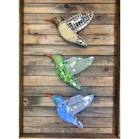 3Er-Set Mosaik-Kolibri, Keramik-Kolibri, Wandbehang-Kolibri, Garten-Wandkunst, Housewarming-Kolibri, Keramik-Kunst von Margarittasart