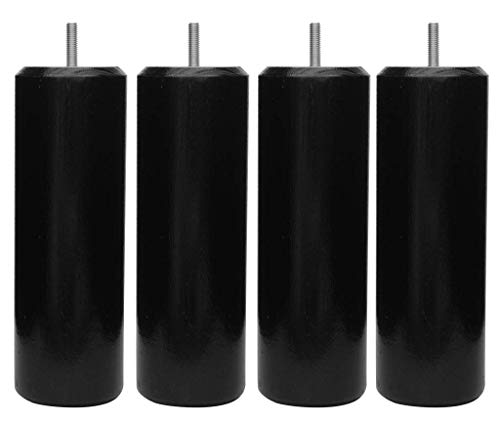 Margot – Chamäleon Zylinder Set 4 Füße für Lattenrost 7 x 7 x 33 cm, Holz, schwarz, 7 x 7 x 33 cm von Margot