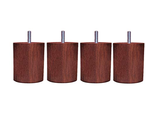 MARGOT – Chamäleon Zylinder Set 4 Füße für Lattenrost 7 x 7 x 9,3 cm, Holz, Mahagoni, 7 x 7 x 9,3 cm von MARGOT