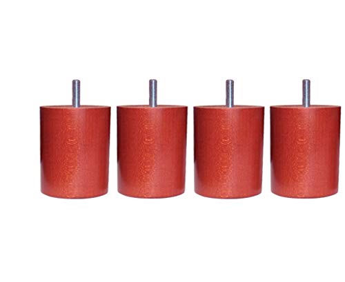 Margot Chamäleon Zylinder Set mit 4 Lattenrostfüßen, Holz, Kirschbaum-Farbton, 7 x 7 x 9,0 cm von Margot