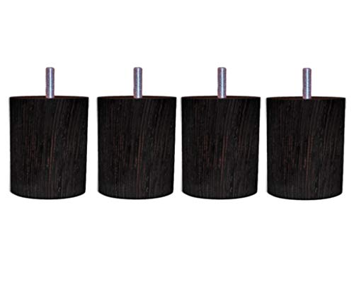 Margot Chamäleon Zylinder Set mit 4 Lattenrostfüßen, Holz, Wenge, 7 x 7 x 9,0 cm von Margot