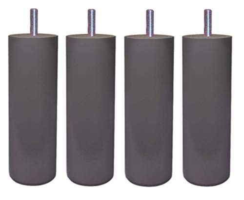 Margot Chamäleon Zylinder Set mit 4 Lattenrostfüßen, Holz, grau-Taupe, 7 x 7 x 17 cm von Margot