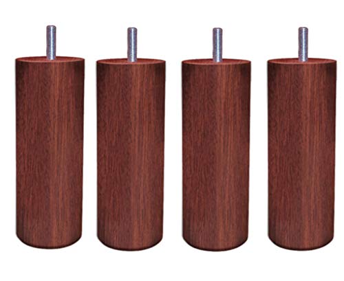 Margot – Chamäleon Zylinder Set 4 Füße für Lattenrost Holz 7 x 7 x 23 cm, Holz, Mahagoni, 7 x 7 x 23 cm von Margot