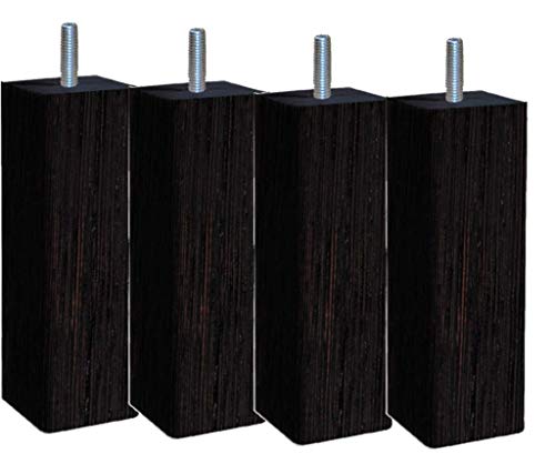 Margot – Douceur skandinavischen quadratisch Set 4 Füße für Lattenrost Holz 5 x 5 x 18 cm, Holz, Wenge, 5 x 5 x 18 cm von Margot