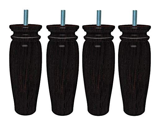 Margot Royal Rustikale Lattenrostfüße, 4 Stück, Holz, Wenge, 7,5 x 7,5 x 20 cm von Margot