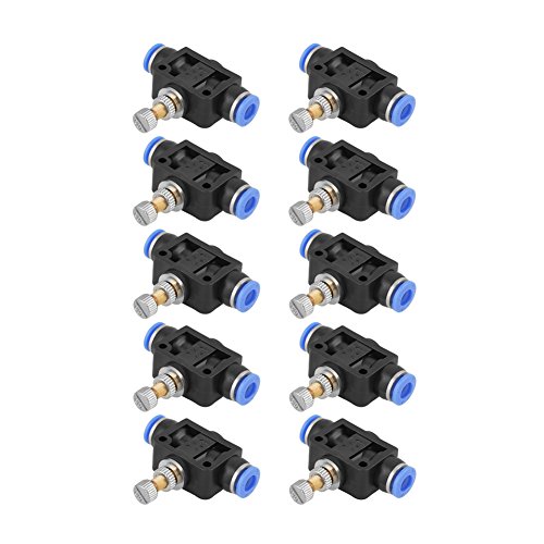 10 Stück Pneumatischer Luftstromregelventilanschluss, Drehzahlregelventil Drosselventil Drehzahlregelventil Drosselventil 6 mm Einsteckventil-Drehzahlregler,Drehzahlregelventil/Drosselventil von Marhynchus